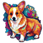 Whimsical Wooden Jigsaw Puzzle - Cute Corgi - pickApuzzle