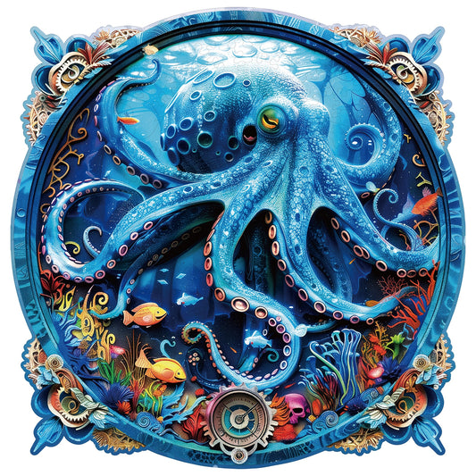 Engaging Wooden Jigsaw Puzzle-Deep-sea Octopus