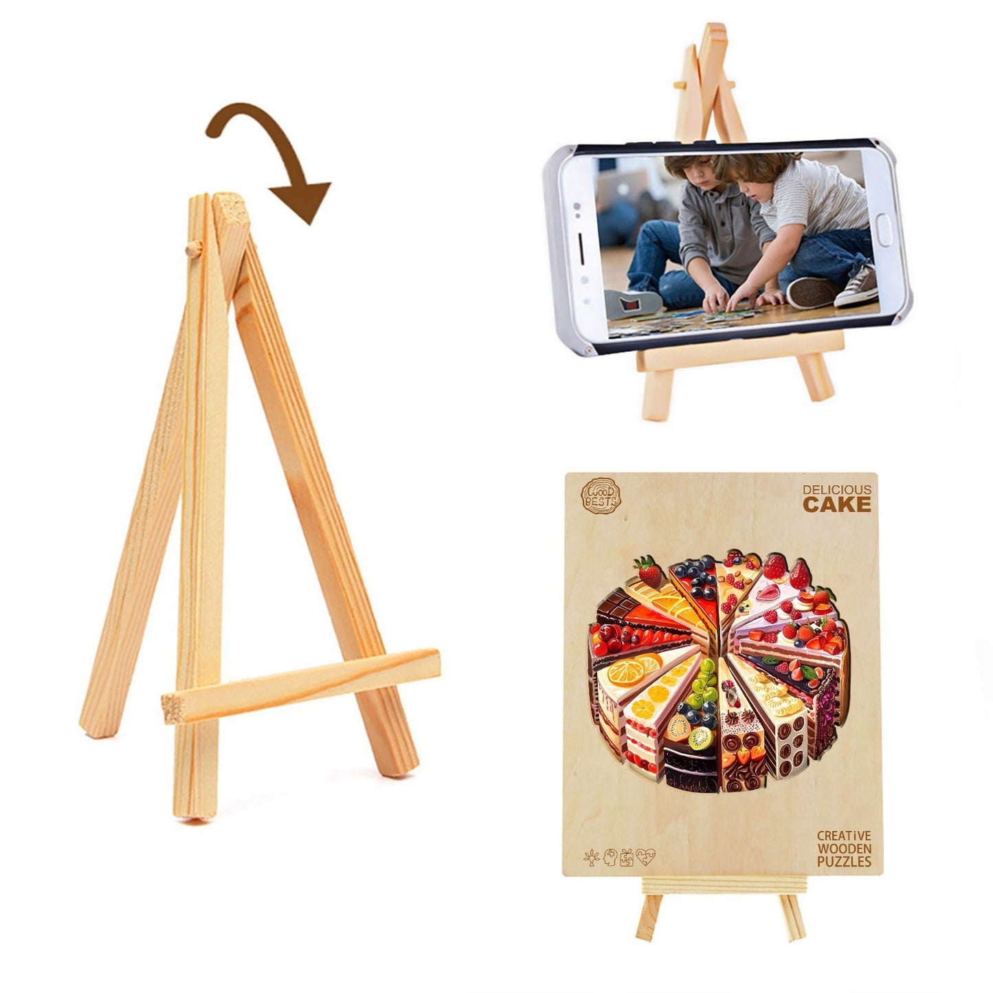 Whimsical Wooden Jigsaw Puzzle - Delicious cake - pickApuzzle
