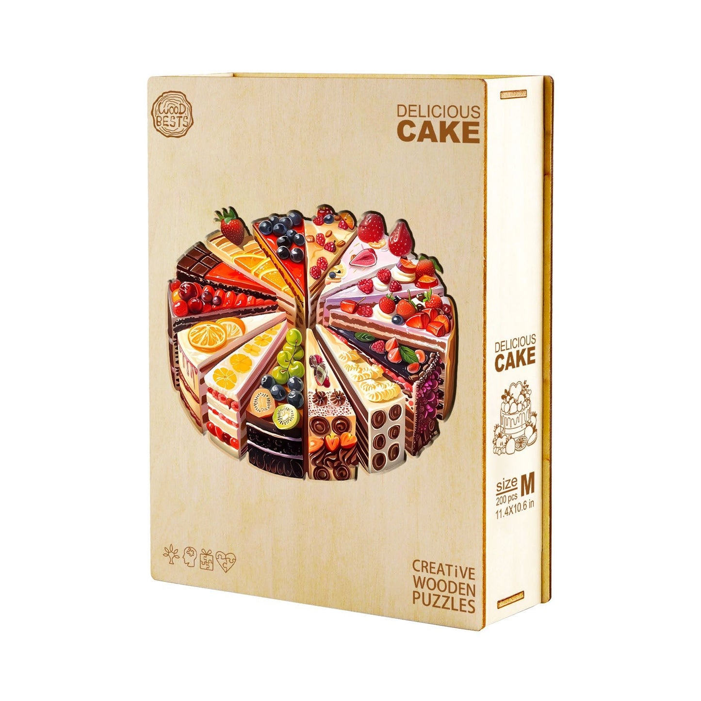 Whimsical Wooden Jigsaw Puzzle - Delicious cake - pickApuzzle