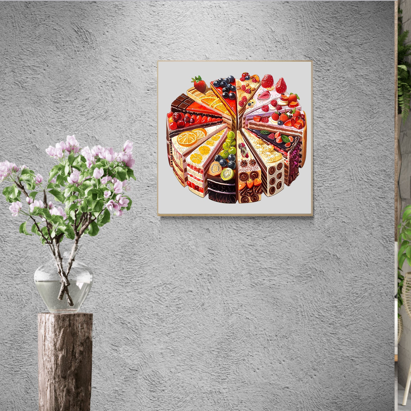 Whimsical Wooden Jigsaw Puzzle - Delicious cake - pickApuzzle