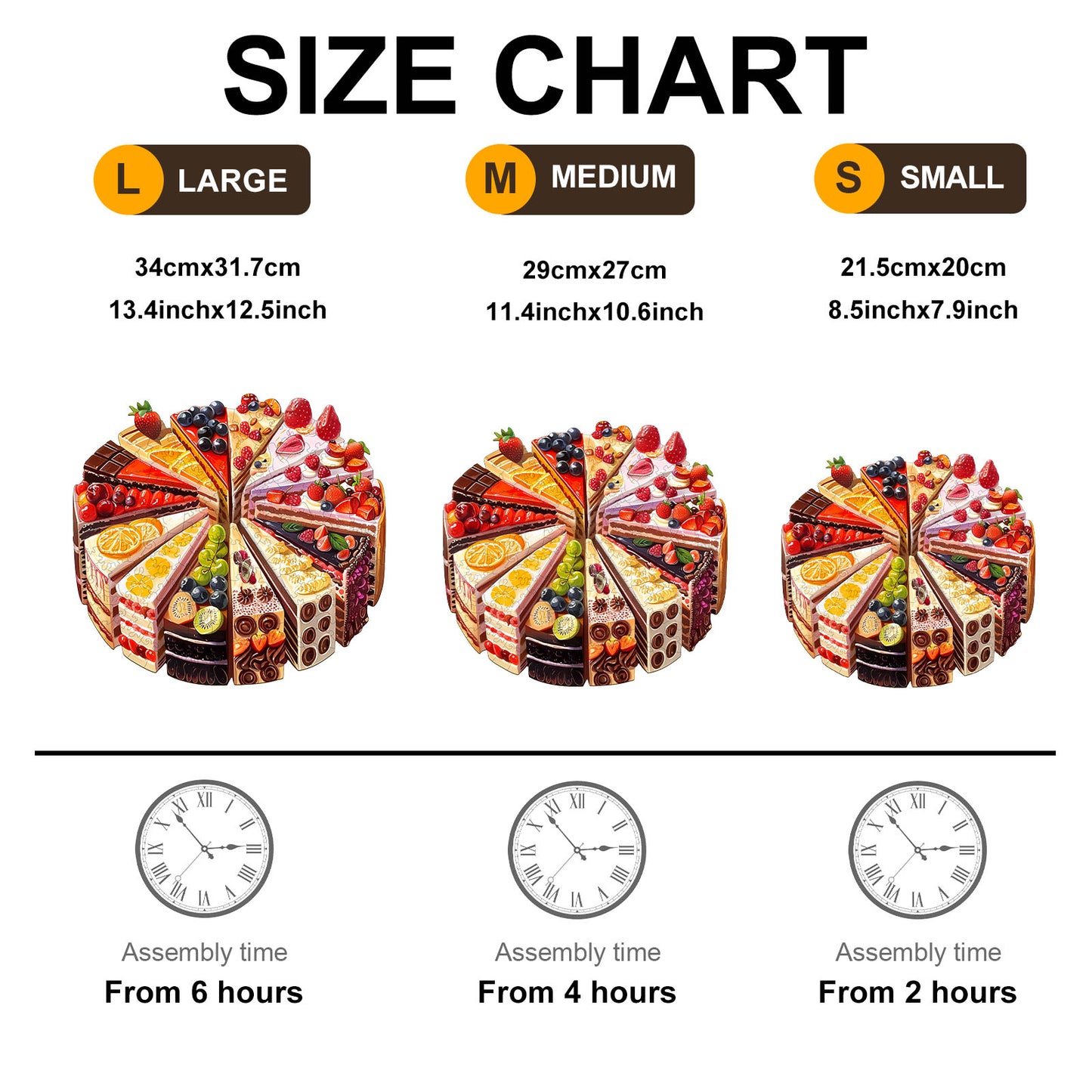 Whimsical Wooden Jigsaw Puzzle - Delicious cake - pickApuzzle