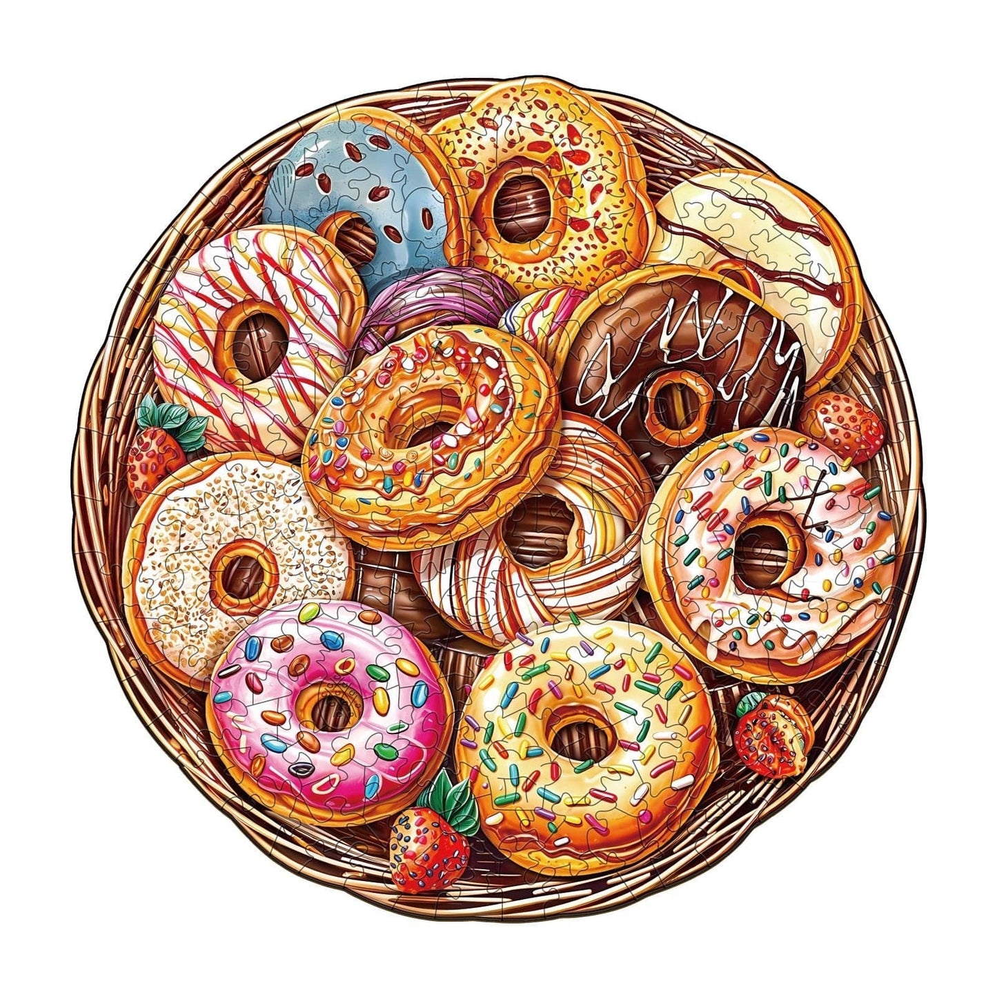 Whimsical Wooden Jigsaw - Donut-Puzzle