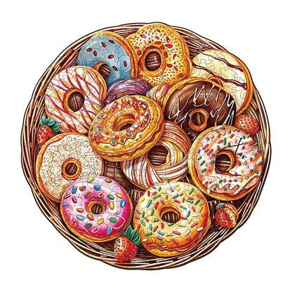 Whimsical Wooden Jigsaw - Donut-Puzzle