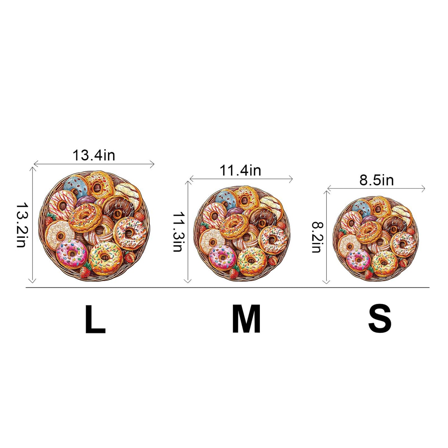 Whimsical Wooden Jigsaw - Donuts Puzzle - pickApuzzle