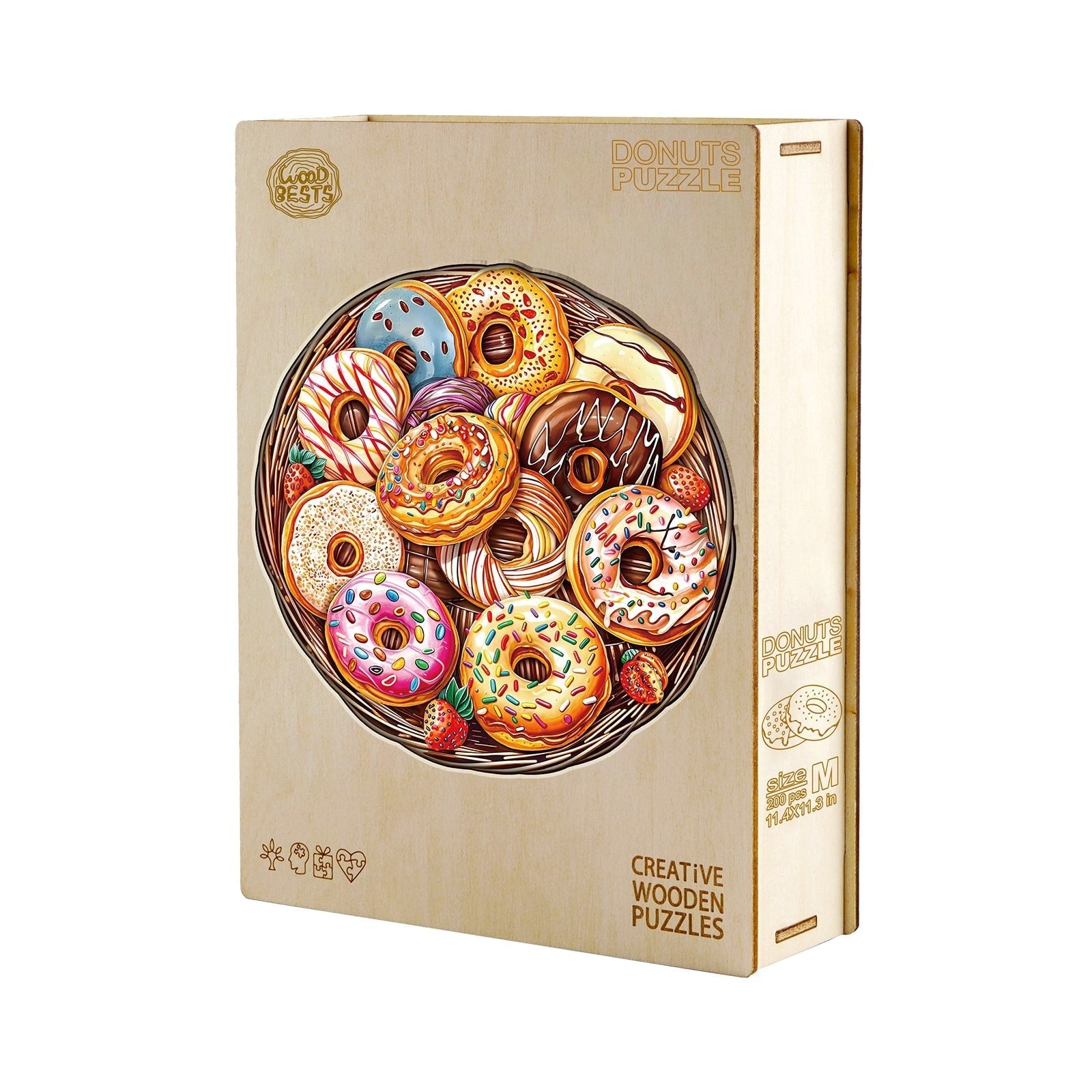 Whimsical Wooden Jigsaw - Donuts Puzzle - pickApuzzle