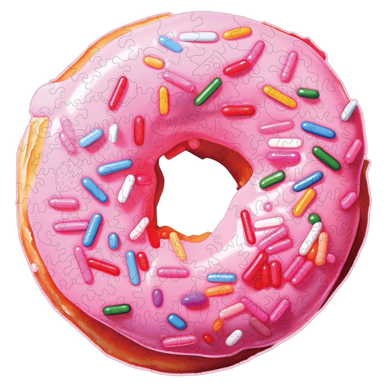 Whimsical Wooden Jigsaw Puzzle - Doughnut - pickApuzzle