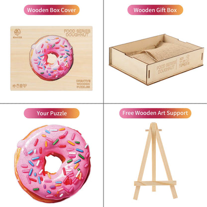 Whimsical Wooden Jigsaw Puzzle - Doughnut - pickApuzzle