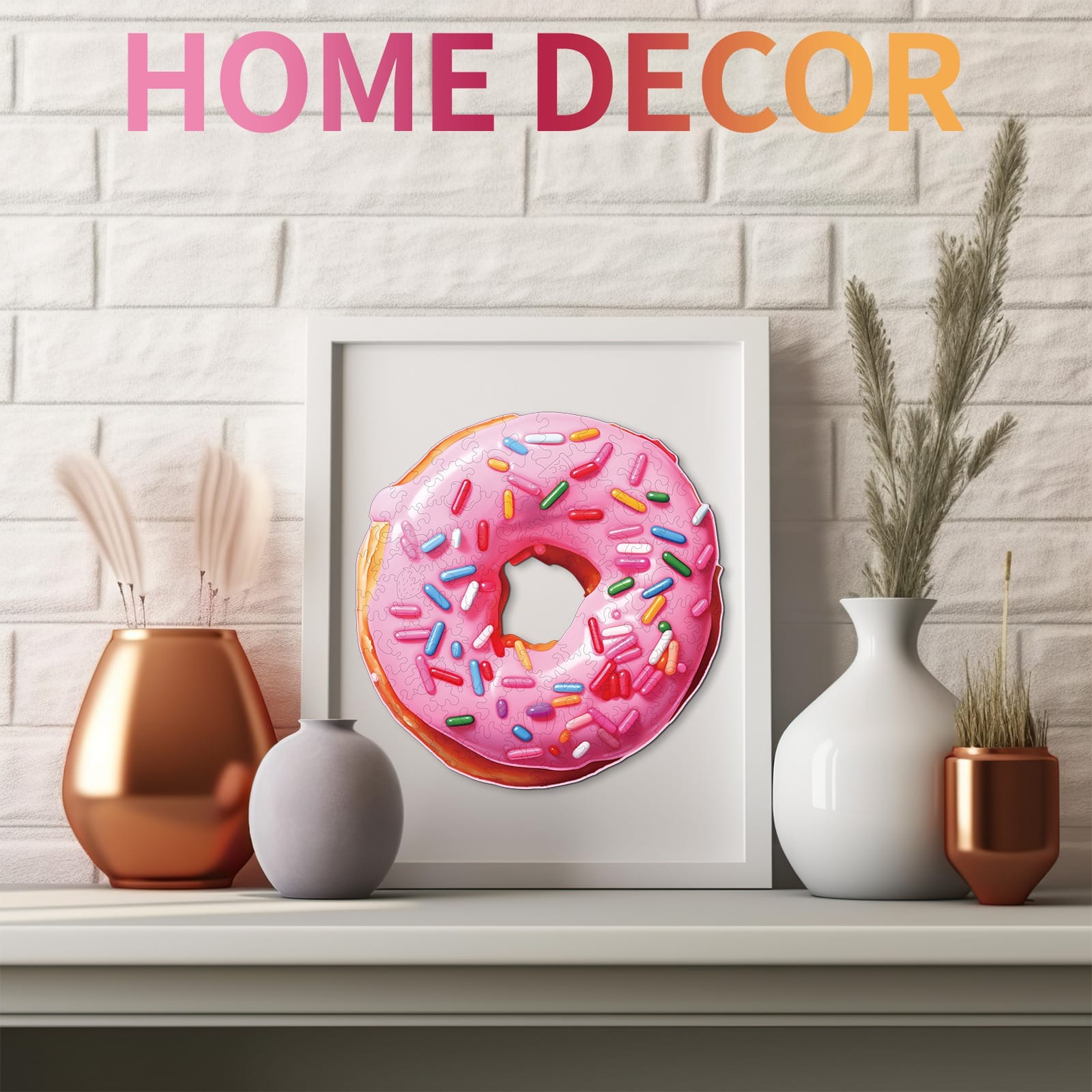 Whimsical Wooden Jigsaw Puzzle - Doughnut - pickApuzzle