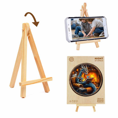Launiges Holzpuzzle – Drachen-Gute-Nacht-Geschichte