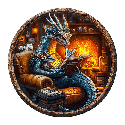 Launiges Holzpuzzle – Drachen-Gute-Nacht-Geschichte