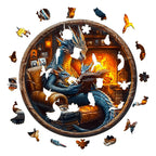 Launiges Holzpuzzle – Drachen-Gute-Nacht-Geschichte