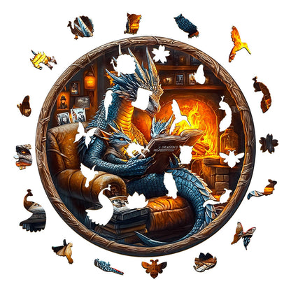 Launiges Holzpuzzle – Drachen-Gute-Nacht-Geschichte