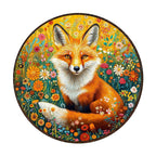 Whimsical Wooden Jigsaw Puzzle- Fantasy Garden Guardian-Fox