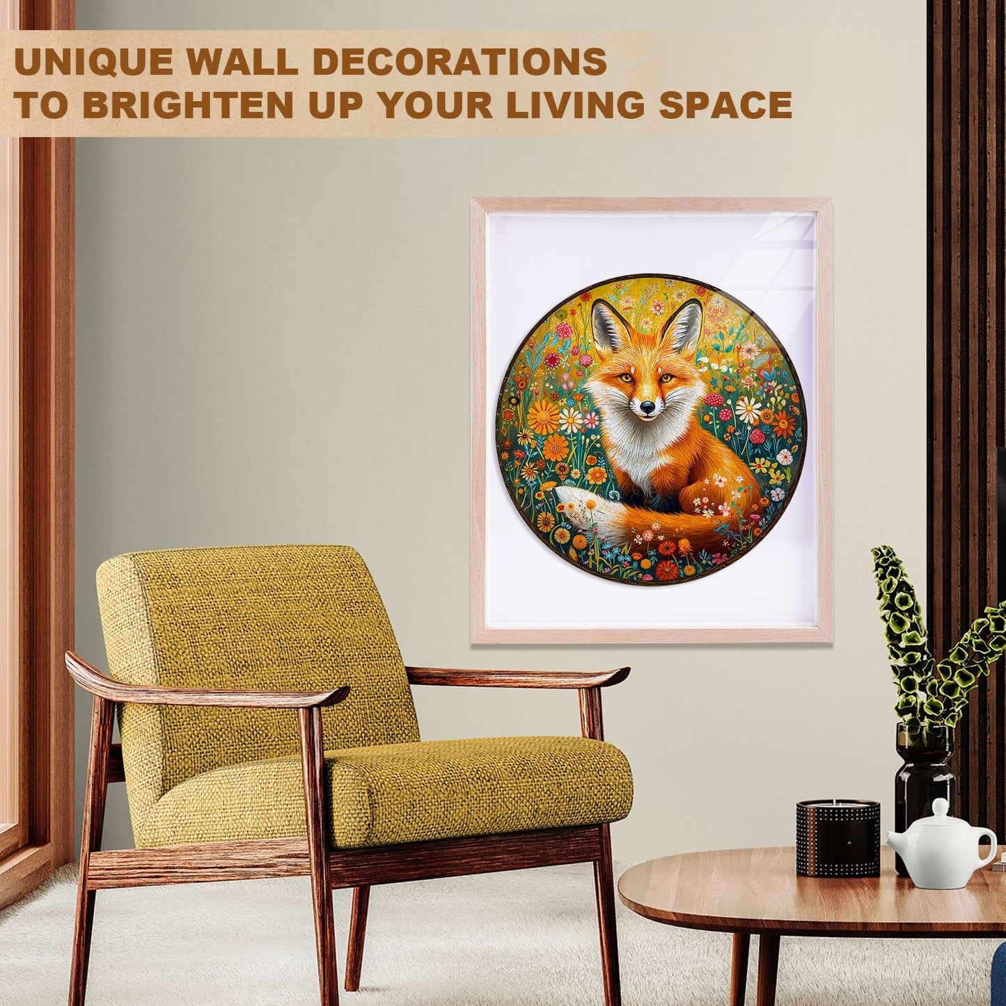 Whimsical Wooden Jigsaw Puzzle - Fantasy Garden Guardian - Fox - pickApuzzle