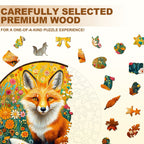 Whimsical Wooden Jigsaw Puzzle - Fantasy Garden Guardian - Fox - pickApuzzle