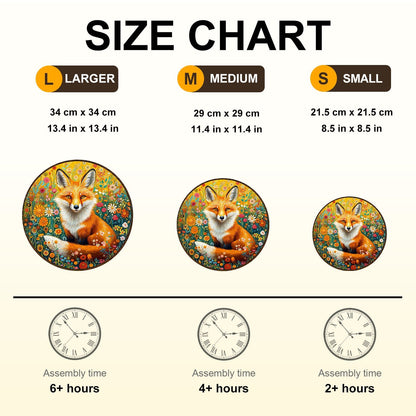Whimsical Wooden Jigsaw Puzzle - Fantasy Garden Guardian - Fox - pickApuzzle