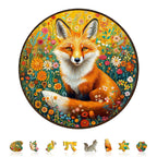 Whimsical Wooden Jigsaw Puzzle - Fantasy Garden Guardian - Fox - pickApuzzle