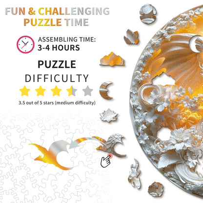 Launiges Holzpuzzle – Wilder Drache