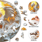 Whimsical Wooden Jigsaw Puzzle-Fierce Dragon