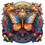 Whimsical Wooden Jigsaw Puzzle-Flapping butterfly