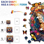 Whimsical Wooden Jigsaw Puzzle-Flapping butterfly