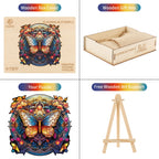 Whimsical Wooden Jigsaw Puzzle-Flapping butterfly