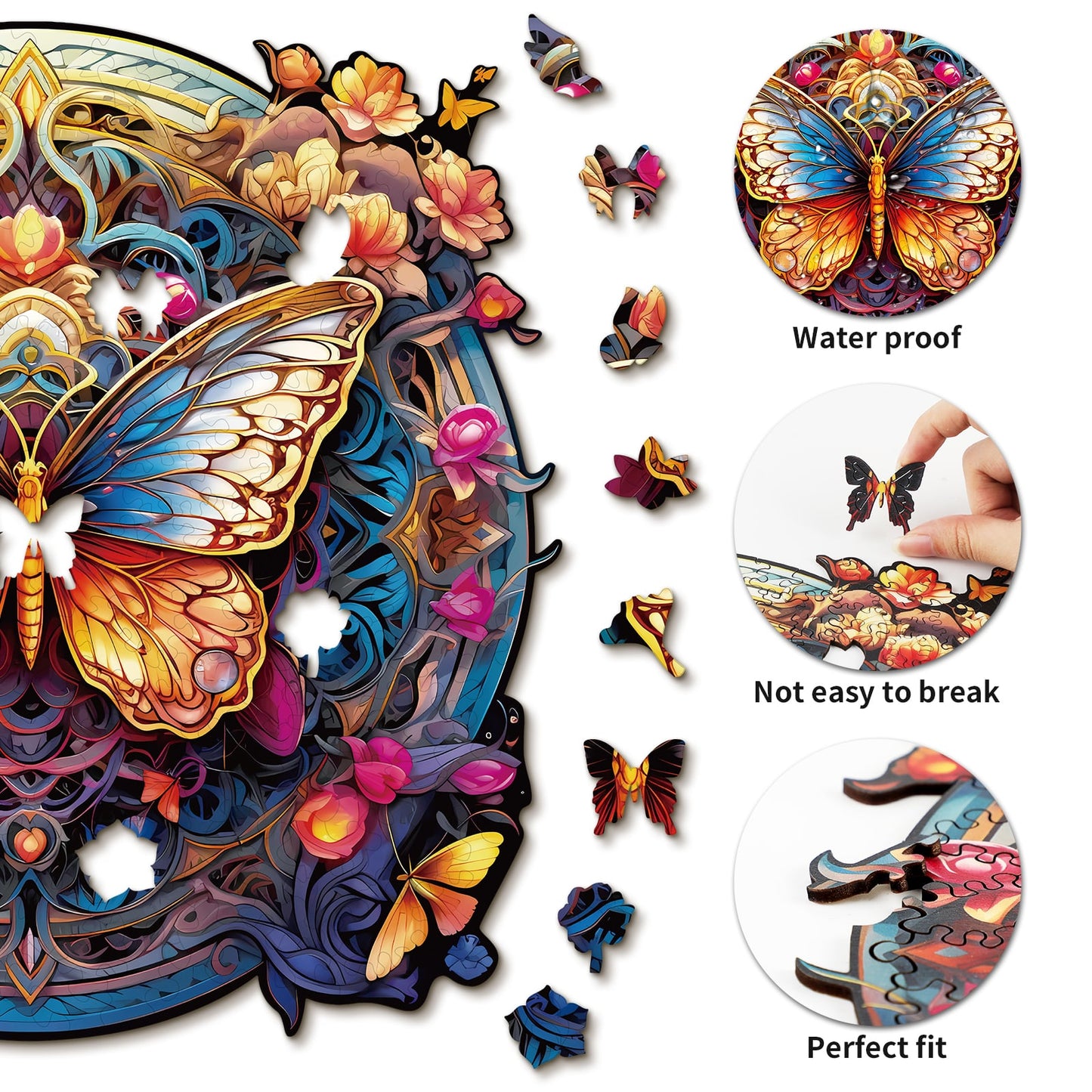 Skurriles Holzpuzzle – Flatternder Schmetterling