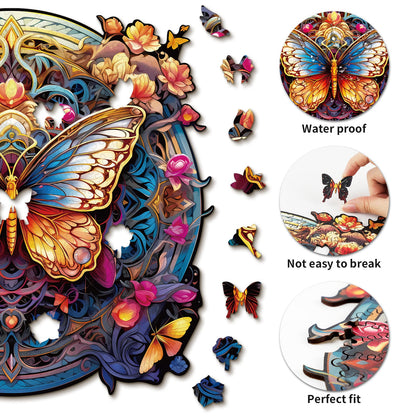 Skurriles Holzpuzzle – Flatternder Schmetterling