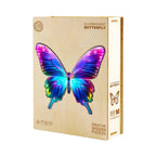 Whimsical Wooden Jigsaw Puzzle - Fluorescent Butterfly - pickApuzzle