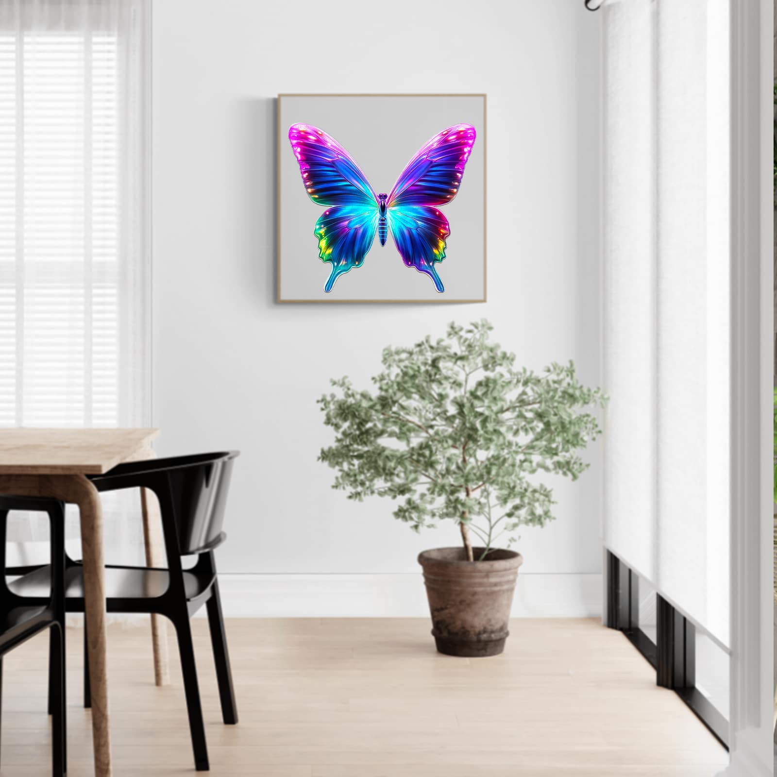 Whimsical Wooden Jigsaw Puzzle - Fluorescent Butterfly - pickApuzzle