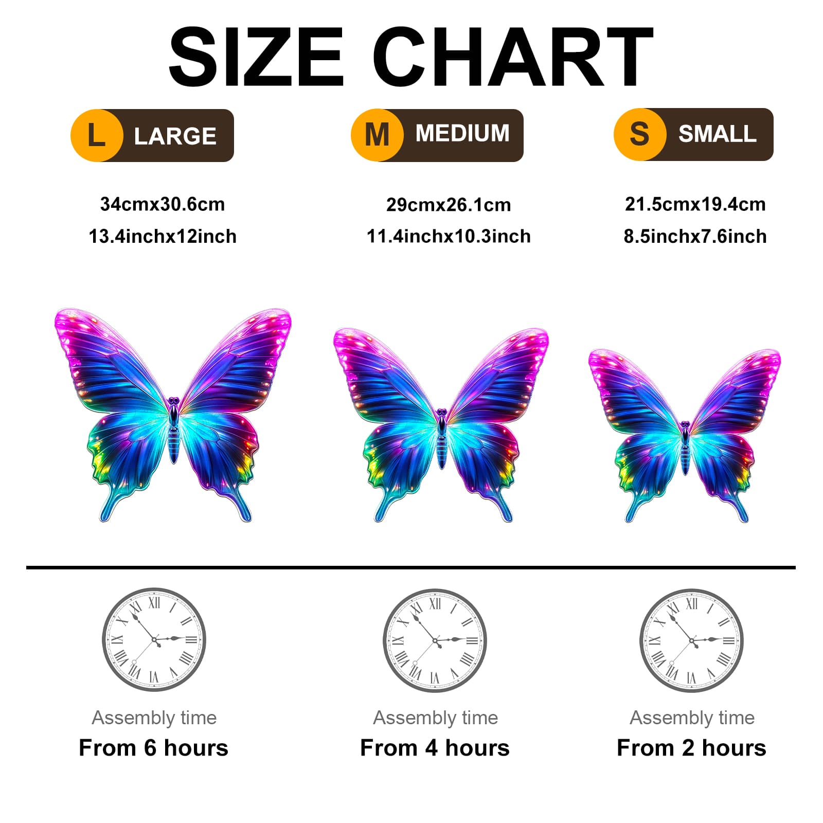 Whimsical Wooden Jigsaw Puzzle - Fluorescent Butterfly - pickApuzzle