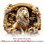Whimsical Wooden Jigsaw Puzzle - Forest lion - pickApuzzle