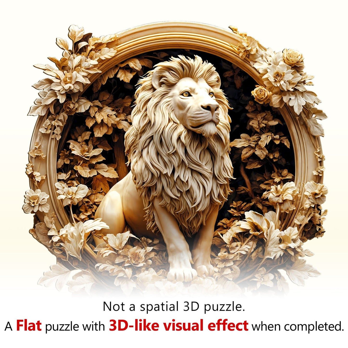 Whimsical Wooden Jigsaw Puzzle - Forest lion - pickApuzzle