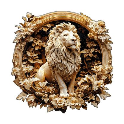 Whimsical Wooden Jigsaw Puzzle - Forest lion - pickApuzzle