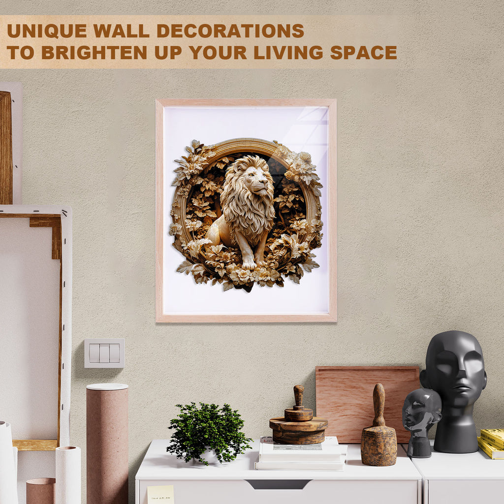 Whimsical Wooden Jigsaw Puzzle - Forest lion - pickApuzzle