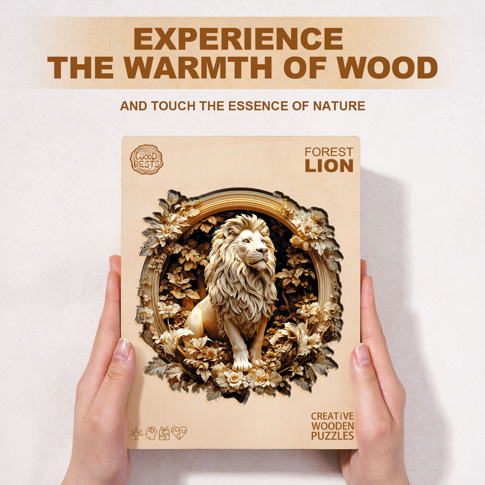 Whimsical Wooden Jigsaw Puzzle - Forest lion - pickApuzzle