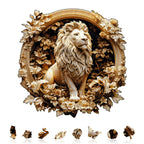 Whimsical Wooden Jigsaw Puzzle - Forest lion - pickApuzzle