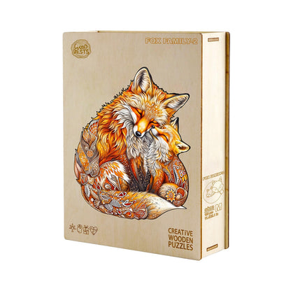 Verspieltes Holzpuzzle – Fuchs-Familie 2
