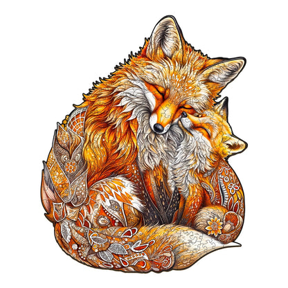 Verspieltes Holzpuzzle – Fuchs-Familie 2