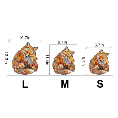 Verspieltes Holzpuzzle – Fuchs-Familie 2