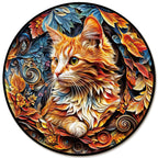 Whimsical Wooden Jigsaw Puzzle -Gentle Kitten