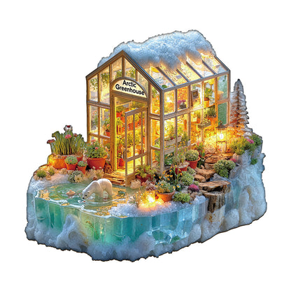 Skurriles Holz-Puzzle - Gletscher-Gewächshaus