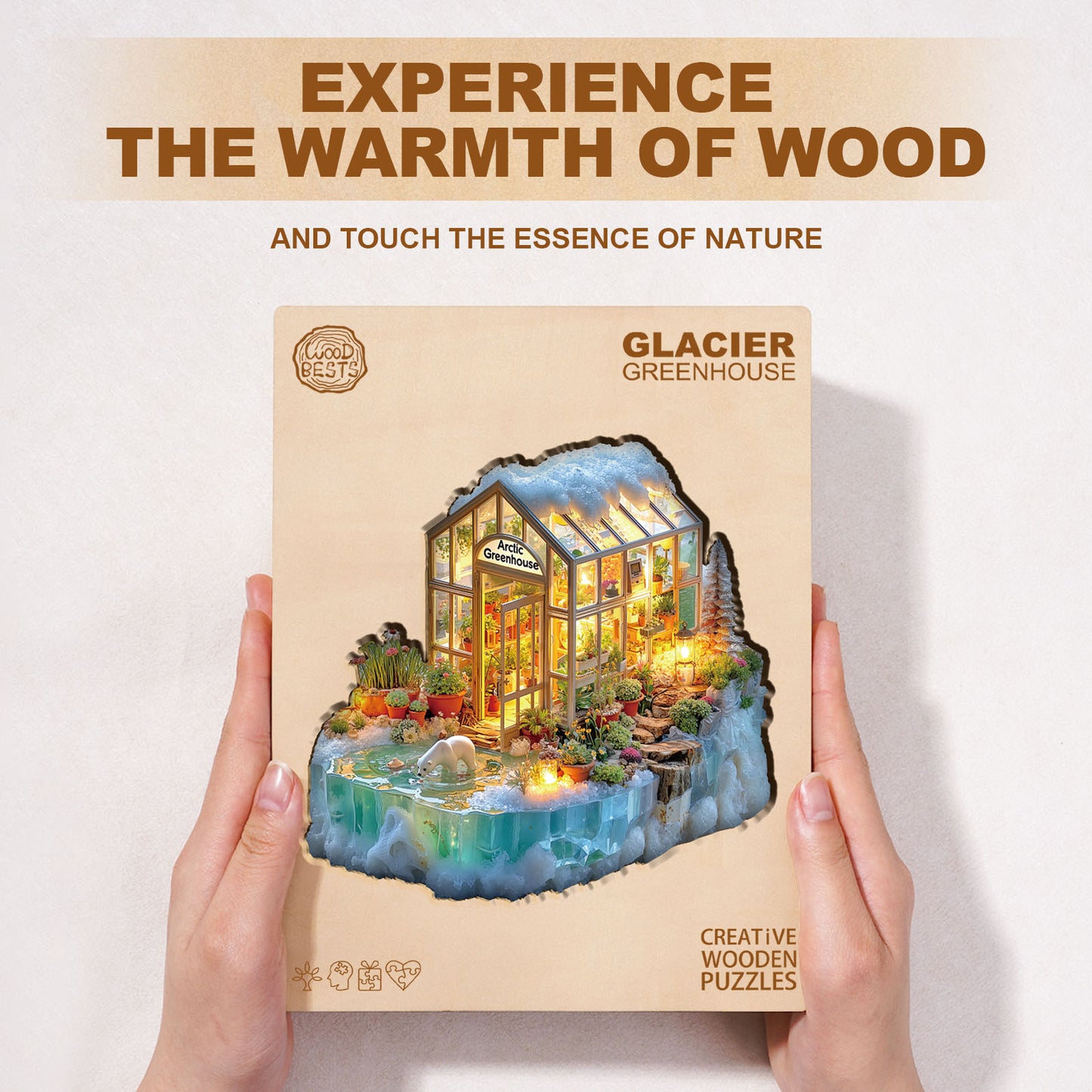 Skurriles Holz-Puzzle - Gletscher-Gewächshaus