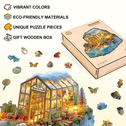 Skurriles Holz-Puzzle - Gletscher-Gewächshaus