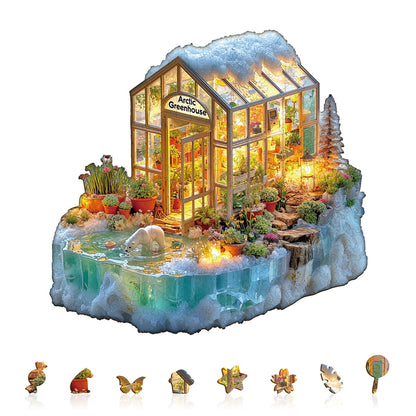 Skurriles Holz-Puzzle - Gletscher-Gewächshaus