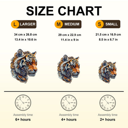 Whimsical Wooden Jigsaw Puzzle - Golden mechanical tiger - pickApuzzle
