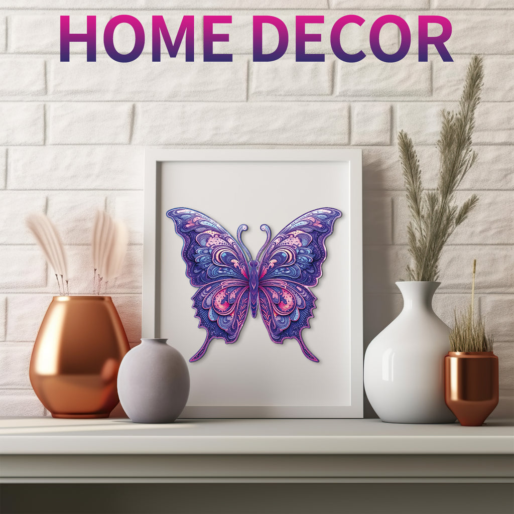 Whimsical Wooden Jigsaw Puzzle-Gorgeous Butterfly