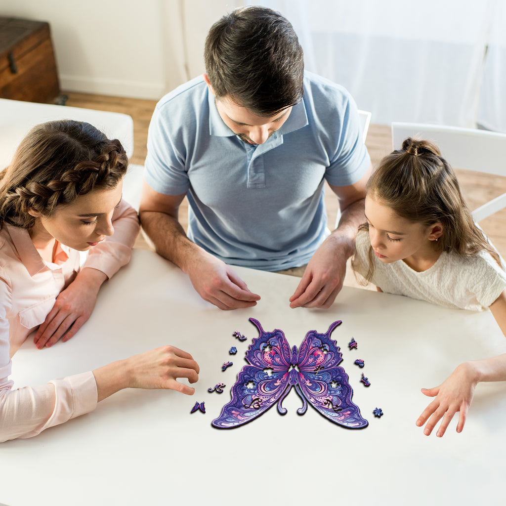 Whimsical Wooden Jigsaw Puzzle-Gorgeous Butterfly