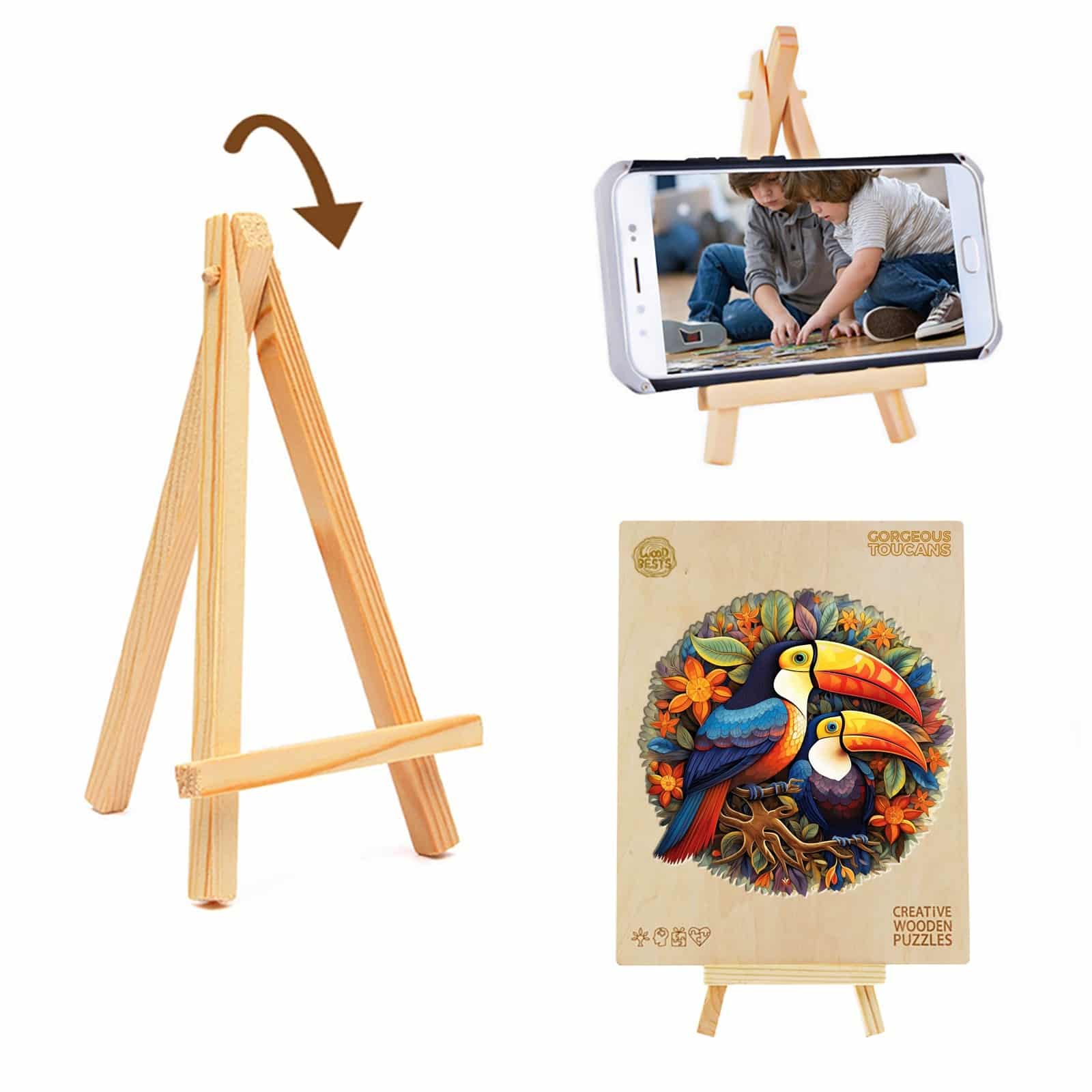 Whimsical Wooden Jigsaw Puzzle-gorgeous toucans